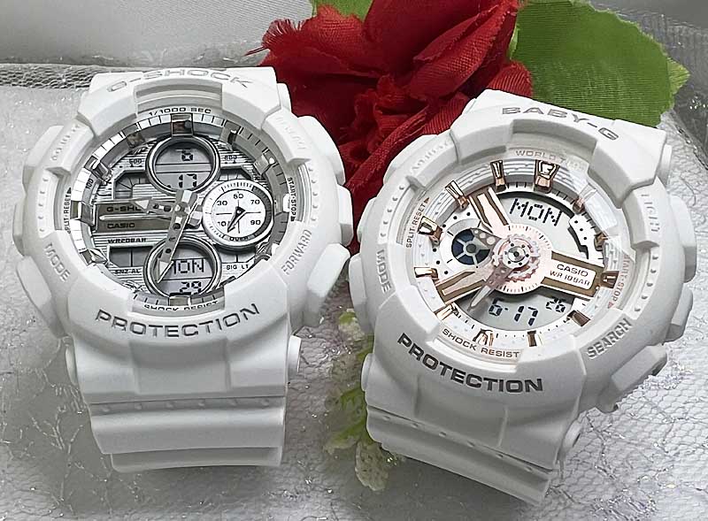 恋人たちのGショック ペアウオッチ G-SHOCK BABY-G ペア腕時計 カシオ 2本セット GMA-S140VA-7AJF BA-110RG-7AJF クリスマス 誕生日 御祝い 銀婚式 結婚記念日 婚約 夫婦 高級 クリスマス プレゼント