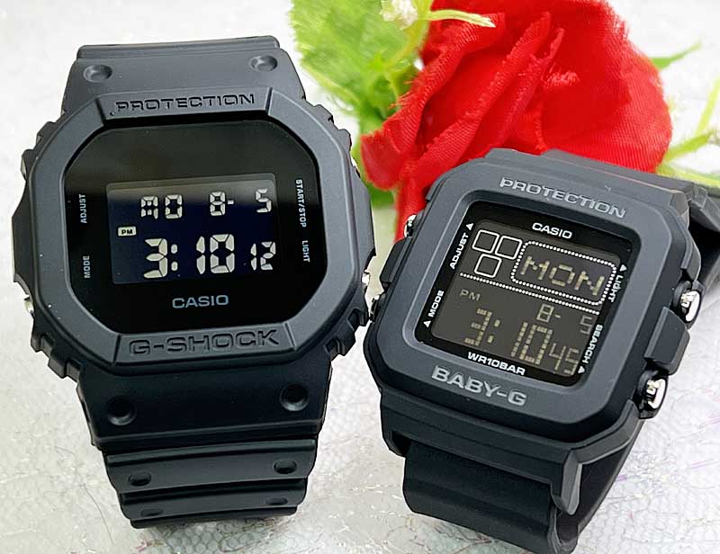 電池式 恋人たちのGショック ペアウオッチ G-SHOCK BABY-G ペア腕時計 カシオ 2本セット DW-5600UBB-1JFBGD-10-1JFデジタル クリスマス プレゼント 誕生日 御祝い