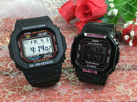 恋人たちのGショック ペアウオッチ G-SHOCK BABY-G ペア腕時計 カシオ 2本セット gショック ベビーg GW-M5610-1JF BGD-5000-1JF デジタル 電波 ソーラー お揃い人気 ラッピング無料 愛の証　g-shock あす楽対応　クリスマスプレゼント