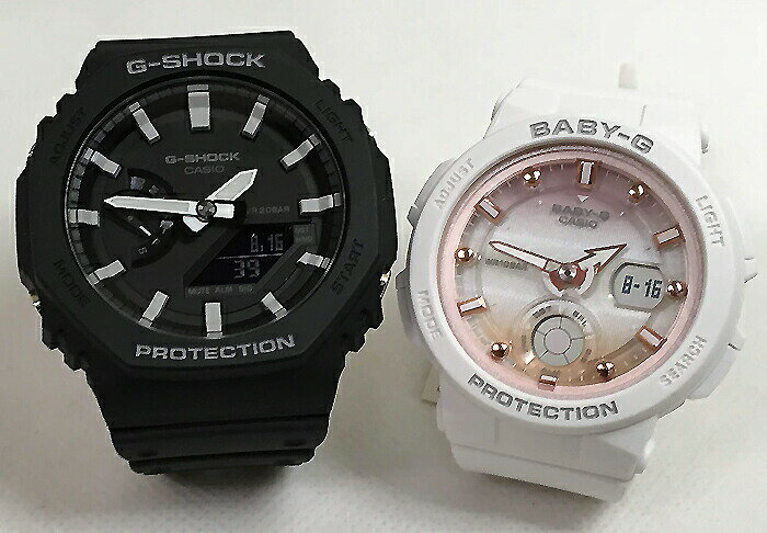 恋人たちのGショックペアウオッチ G-SHOCK BABY-G ペア腕時計 カシオ 2本セット GA-2100-1AJF BGA-250-7A2JF プレゼント ラッピング無料 メッセージカード クリスマス プレゼント 愛の証