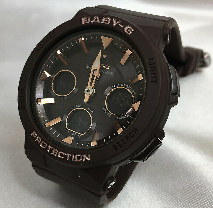 カシオ Baby-G 腕時計（メンズ） BABY-G カシオ 腕時計 ベビージー 電波ソーラー BGA-2510-5AJFディース ソーラー電波プレゼント腕時計 ギフト ラッピング無料　茶色　ブラウン baby-g メッセージカード手書きします あす楽対応