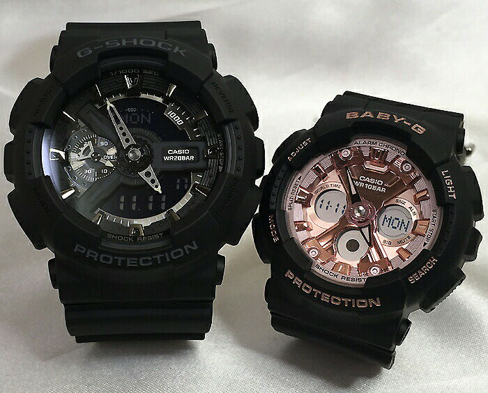 恋人たちのGショックペアウオッチ G-SHOCK BABY-G ペア腕時計 カシオ 2本セット アナデジ GA-110-1BJF BA-130-1A4JF …