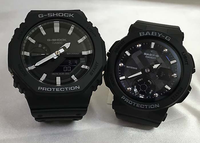 恋人たちのGショック ペアウオッチ G-SHOCK BABY-G ペア腕時計 カシオ 2本セット アナデジ GA-2100-1AJF BGA-250-1AJF ラッピング無料 手書きのメッセージカード あす楽対応　クリスマス　誕生日 御祝い還暦 銀婚式　結婚記念日　バレンタイン 婚約