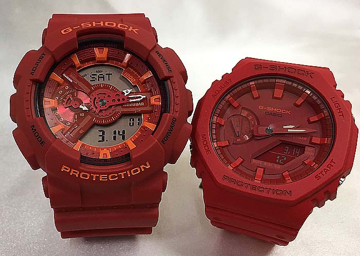 恋人たちのGショック ペアウオッチ G-SHOCK BABY-G ペア腕時計 カシオ 2本セット デジタル GA-110AC-4AJF GA-2100-4AJF ラッピング無料 手書きのメッセージカードお付けします あす楽対応　クリスマス　誕生日 御祝い還暦 銀婚式　結婚記念日　バレンタイン 婚約