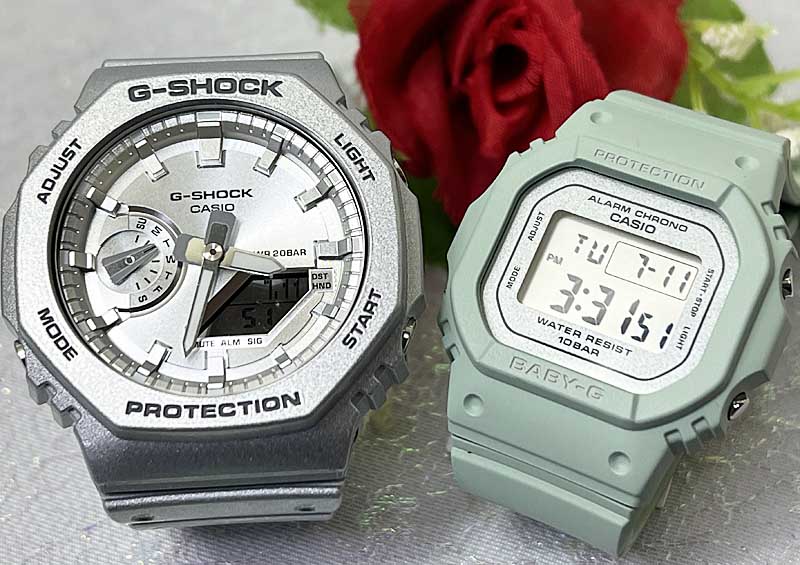 恋人たちのGショック ペアウオッチg-shock Gショック ペア G-SHOCK BABY-G ペア腕時計 カシオ 2本セット GA-2100FF-8AJF BGD-565SC-3JF ラッピング無料 g-shock メッセージカード手書きします あす楽対応　クリスマス プレゼント 誕生日 御祝い還暦 銀婚式 結婚記念日 婚約