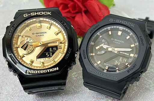 恋人たちのGショック ペアウオッチ g-shock G-SHOCK カシオ 2本セット gショック GA-2100GB-1AJF GMA-S2100-1AJF アナデジ 電池式  流通限定希少なペアウオッチ 誕生日 御祝い還暦 銀婚式 結婚記念日 婚約 人気 婚約 夫婦 高級 クリスマス プレゼント おすすめ