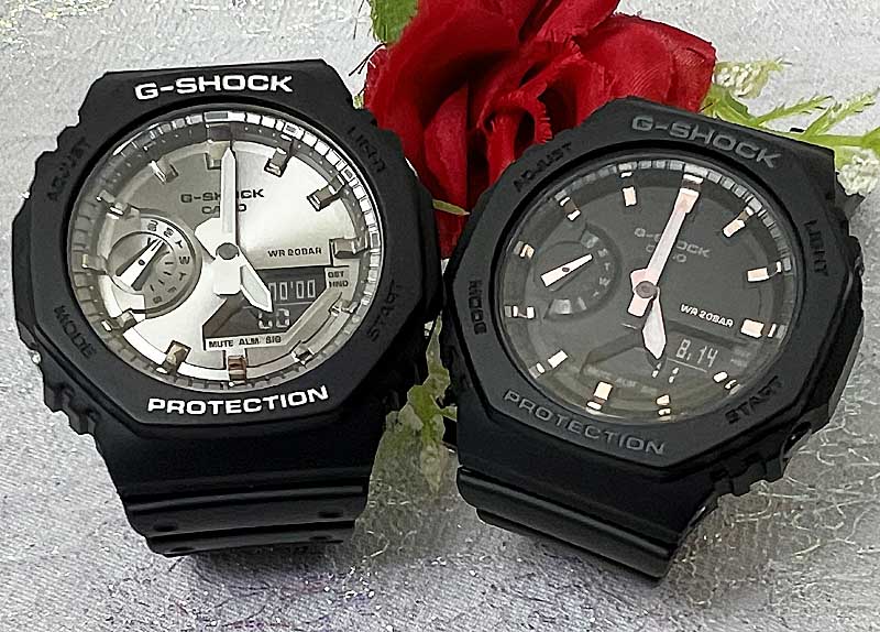 ペアウオッチ gショック恋人たちのGショック ペアウオッチ g-shock G-SHOCK カシオ 2本セット gショック GA-2100SB-1AJF GMA-S2100-1AJFアナデジ 電池式 誕生日 御祝い還暦 銀婚式 結婚記念日 婚約 人気 婚約 夫婦 高級 クリスマス プレゼント おすすめ