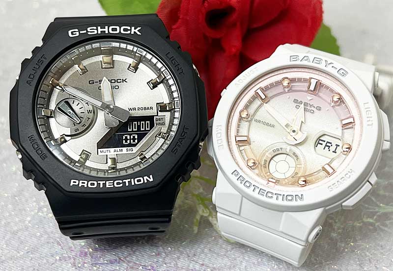 ペアウオッチ gショック恋人たちのGショックペア G-SHOCK BABY-G ペアウォッチ ペア腕時計 カシオ 2本セット アナデジ GA-2100SB-1AJF BGA-250-7A2JFお揃い 新品人気 婚約 夫婦 高級 クリスマス プレゼント おすすめ