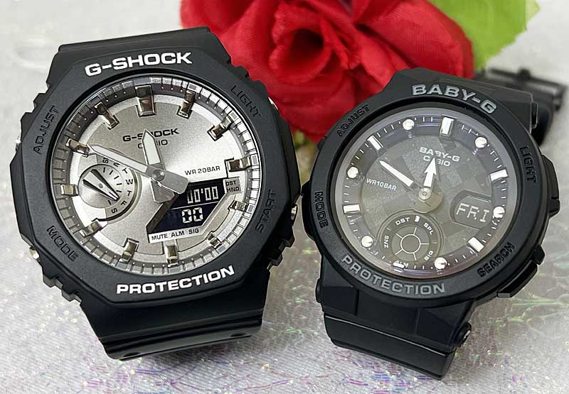 恋人たちのGショック ペアウオッチ G-SHOCK BABY-G ペア腕時計 カシオ 2本セット アナデジ GA-2100SB-1AJF BGA-250-1AJF ラッピング無..