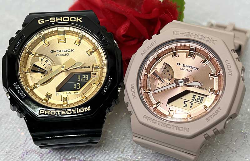 恋人たちのGショック ペアウオッチ g-shock G-SHOCK BABY-G カシオ 2本セット GA-2100GB-1AJF GMA-S2100MD-4AJF　アナデジ 電池式 ラッピング無料 あす楽対応 クリスマス　誕生日 御祝い還暦 銀婚式　結婚記念日　バレンタイン 婚約