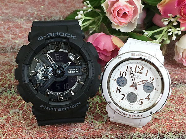 楽天時計のジュエリータイム　ムラタ恋人たちのGショック ペアウオッチ Gショック ペア G-SHOCK BABY-G ペア腕時計 カシオ 2本セット アナデジ GA-110-1BJF BGA-150EF-7BJF ラッピング無料 クリスマス プレゼント 誕生日 御祝い還暦 銀婚式 結婚記念日 婚約