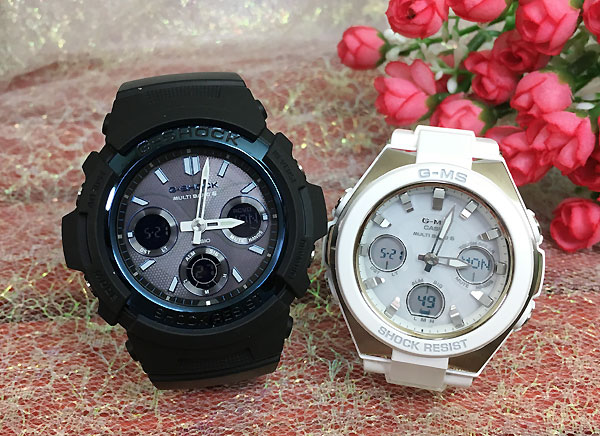 ペアウオッチ gショック恋人たちのGショックペアウォッチ G-SHOCK BABY-G ペア腕時計 カシオ 2本セット gショック 電波ソーラー AWG-M100A-1AJF MSG-W100-7AJF ブランド 婚約 夫婦 高級 クリスマス プレゼント