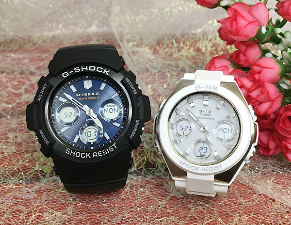 ペアウオッチ gショック恋人たちのGショックペア G-SHOCK BABY-G ペアウォッチ ペア腕時計 カシオ 2本セット gショック 電波ソーラー AWG-M100SB-2AJF MSG-W100-7AJF ブランド 婚約 夫婦 高級 クリスマス プレゼント