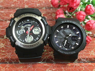 恋人たちのGショックペア G-SHOCK BABY-G ペアウォッチ ペア腕時計 カシオ 2本セット gショック ベビーg アナデジ AW-590-1AJF BGA-250-1AJF お揃い プレゼント ギフト 人気 ラッピング無料 新品 メッセージカード手書きします