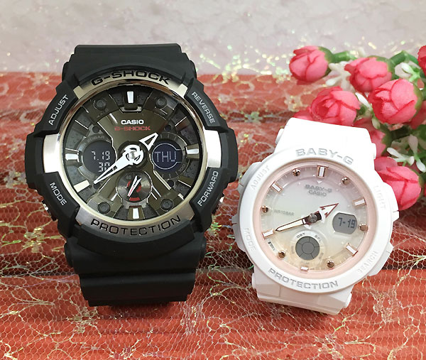 楽天時計のジュエリータイム　ムラタ恋人たちのGショックペアウオッチ Gショック ペア G-SHOCK BABY-G ペア腕時計 カシオ 2本セット アナデジ GA-200-1AJF BGA-250-7A2JF ラッピング無料 あす楽対応　クリスマス プレゼント 誕生日 御祝い還暦 銀婚式 結婚記念日 婚約