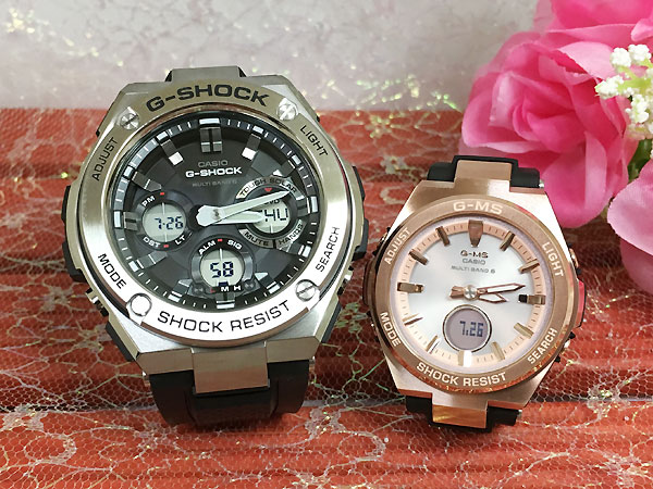 恋人たちのGショックペア G-SHOCK BABY-G ペアウォッチ カシオ 2本セット 電波ソーラー GST-W110-1AJF MSG-W200G-1A1JF ラッピング無料 あす楽対応