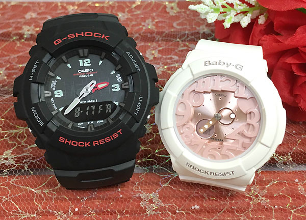 恋人たちのGショック ペアウオッチ G-SHOCK BABY-G ペア腕時計 カシオ 2本セット gショック ベビーg アナデジ G-100-1BMJF BGA-131-7B2JF お揃い人気 ラッピング無料 愛の証 g-shock ペアウオッチ クリスマスプレゼント