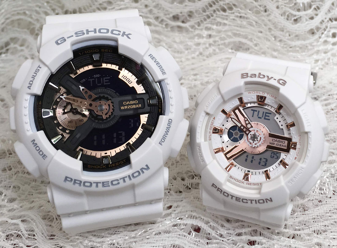 恋人たちのペアウォッチ gショックG-SHOCK BABY-G ペア腕時計 カシオ 2本セット アナデジ GA-110RG-7AJF BA-110XRG-7AJF お揃い ラッピ..