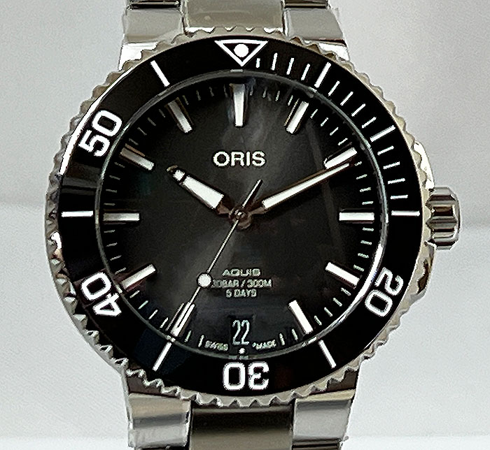 オリス 腕時計（メンズ） オリス アクイスデイト キャリバー400 オリス腕時計 ORIS メンズウォッチ ダイバーズ メンズ腕時計 越前打刃物プレゼント 純正ラバーストラッププレゼント 400.7769.4154M 自動巻き ギフト 人気 ラッピング無料 国内正規10年保証