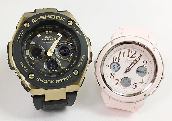 Gショック ペア G-SHOCK BABY-G ペアウォッチ カシオ 2本セット アナデジ GST-W300G-1A9JF BGA-150EF-4BJF ラッピング無料 手書きのメ..