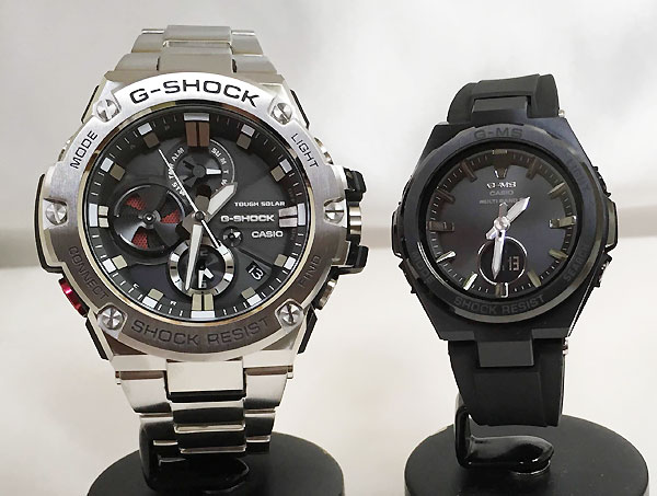 恋人たちのGショックペアウォッチ G-SHOCK BABY-G ソーラー電波 タフソーラー ペア腕時計 カシオ 2本セット gショック ベビーg アナデジ GST-B100D-1AJF MSG-W200G-1A2JF 人気 ラッピング無料 手書きのメッセージカードお付けしますあす楽対応 クリスマスプレゼント