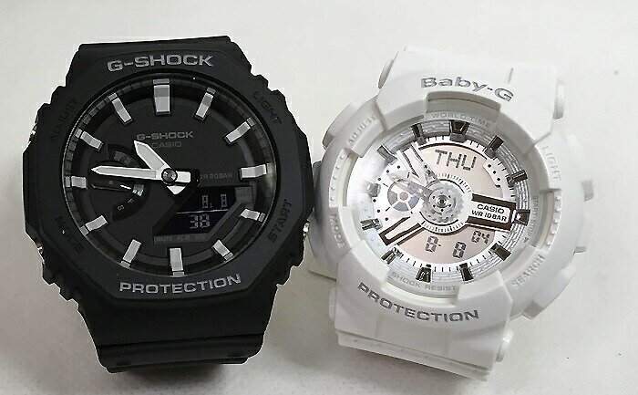 恋人たちのGショック ペアウオッチ G-SHOCK BABY-G ペア腕時計 カシオ 2本セット GA-2100-1AJF BA-110-7A3JF プレゼント ラッピング無料 メッセージカード誕生日 御祝い還暦 銀婚式 結婚記念日 婚約 人気 婚約 夫婦 高級 クリスマス プレゼント おすすめ