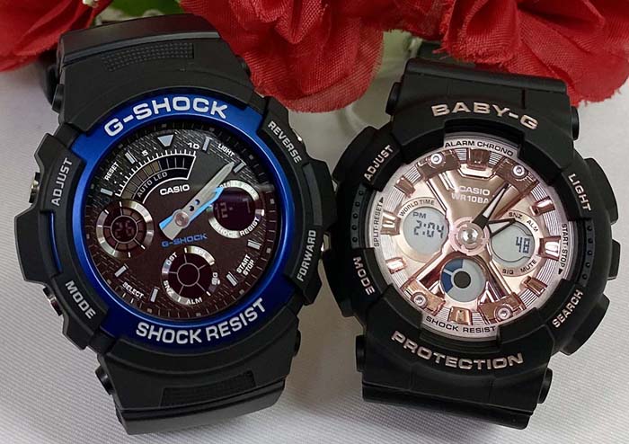 恋人たちのGショック ペアウオッチ Gショック ペア G-SHOCK BABY-G ペア腕時計 カシオ 2本セット アナデジ AW-591-2AJF BA-130-1A4JF ラッピング無料 g-shock メッセージカード手書きします あす楽対応　クリスマス プレゼント 誕生日 御祝い還暦 銀婚式 結婚記念日 婚約