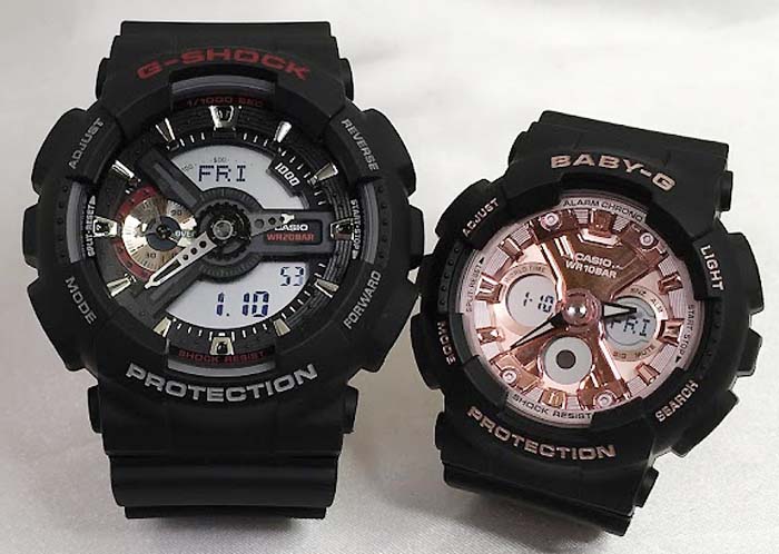 恋人たちのGショックペアウオッチ G-SHOCK BABY-G ペア腕時計 カシオ 2本セット アナデジ GA-110-1AJF BA-130-1A4JF ラッピング無料 メ..