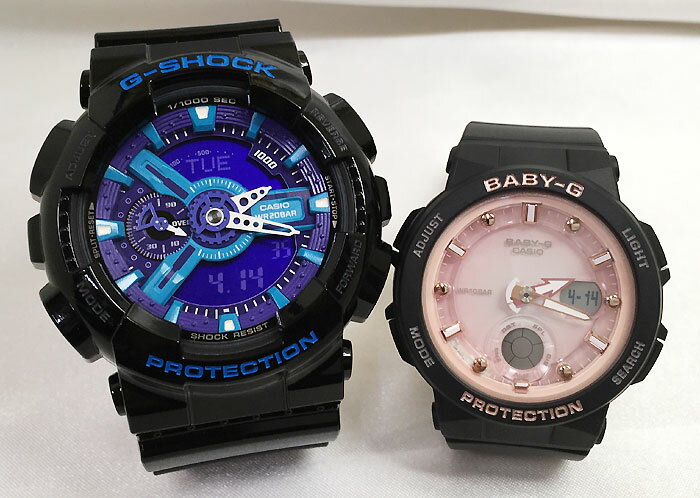 恋人たちのGショックペア G-SHOCK BABY-G ペアウォッチ ペア腕時計 カシオ 2本セット gショック ベビーg アナデジ GA-110HC-1AJF BGA-250-1A3JF お揃い プレゼント ギフト 人気 ラッピング無料 新品 メッセージカード手書きします クリスマスプレゼント あす楽対応