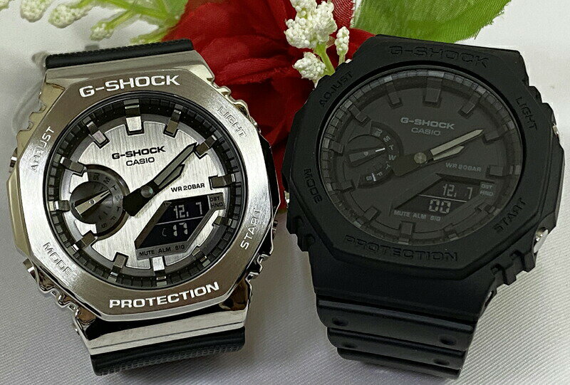 楽天時計のジュエリータイム　ムラタ恋人たちのGショックペアウォッチ G-SHOCK BABY-G ペア腕時計 カシオ 2本セット アナデジ GA-2100-1A1JF GM-2100-1AJF お揃い プレゼント ラッピング無料 新品 メッセージカード手書きします あす楽対応