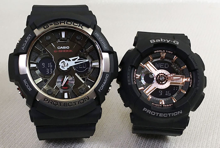 楽天時計のジュエリータイム　ムラタ恋人たちの Gショックペアウオッチ G-SHOCK Gスチールペア腕時計 カシオ GA-200-1AJF BA-110RG-1AJFプレゼント ラッピング無料 メッセージカード手書きします あす楽対応　クリスマス プレゼント 誕生日 御祝い還暦 銀婚式 結婚記念日 婚約