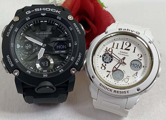 恋人たちのGショック ペアウオッチ G-SHOCK BABY-G ペア腕時計 カシオ 2本セット GA-2000S-1AJF BGA-150EF-7BJF プレゼント ラッピング無料 手書きのメッセージカードあす楽対応 プレゼント 愛の証　クリスマス　誕生日 御祝い還暦 銀婚式　結婚記念日　バレンタイン 婚約