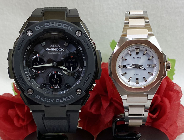 ペアウオッチ gショック恋人たちのGショック ペアウォッチ G-SHOCK BABY-G カシオ 2本セット 電波ソーラー GST-W100G-1BJF MSG-W350CSG-7AJF 人気 婚約 夫婦 高級 クリスマス プレゼント おすすめ