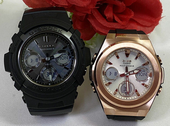 ペアウオッチ gショック恋人たちのGショック ペアウオッチ G-SHOCK BABY-G ペア腕時計 カシオ 2本セット gショック ベビーg 電波ソーラー AWG-M100SBB-1AJF MSG-W600G-1AJF クリスマス プレゼント 誕生日 御祝い還暦 銀婚式 結婚記念日 婚約