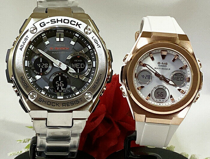 恋人たちのGショックペア G-SHOCK BABY-G ペアウォッチ カシオ 2本セット 電波ソーラー GST-W110D-1AJF MSG-W600G-7AJF ラッピング無料 手書きのメッセージカード あす楽対応