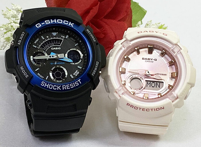 楽天時計のジュエリータイム　ムラタ恋人たちのGショックペアウオッチ Gショック ペア G-SHOCK BABY-G ペア腕時計 カシオ 2本セット アナデジ AW-591-2AJF BGA-280-4A2JF ラッピング無料 g-shock メッセージカード手書きします あす楽対応　クリスマス プレゼント 誕生日 御祝い還暦 銀婚式 結婚記念日 婚約