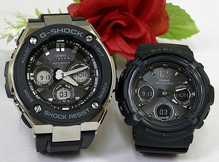 ペアウオッチ gショック恋人達のペアウォッチ電波ソーラー同士のペアウオッチ カシオ 2本セット G-SHOCK Baby-G GST-W300-1AJF BGA-2800-1AJF スチール 人気 婚約 夫婦 高級 クリスマス プレゼント おすすめ 誕生日 御祝い 銀婚式 結婚記念日 婚約