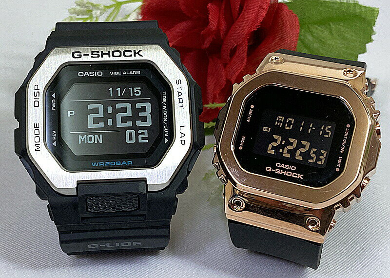 恋人たちのGショック ペアウオッチ G-SHOCK カシオ 2本セット gショック GBX-100-1JF GM-S5600PG-1JF デジタル ラッピング無料 手書きのメッセージカード 人気 婚約 夫婦 高級 クリスマス プレゼント おすすめ 誕生日 御祝い還暦 銀婚式 結婚記念日 婚約