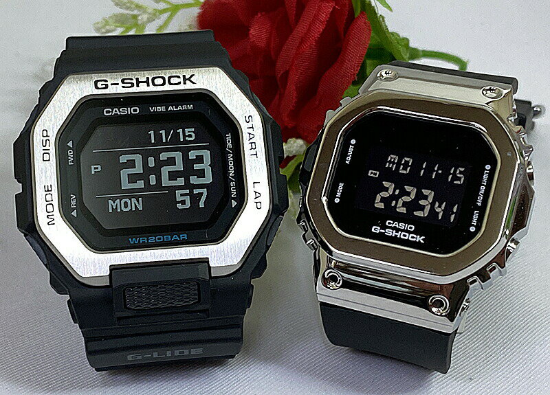 楽天時計のジュエリータイム　ムラタ恋人たちのGショック ペアウオッチ Gショック ペア G-SHOCK BABY-G カシオ 2本セット gショック デジタル GBX-100-1JF GM-S5600-1JF ラッピング無料 手書きのメッセージカード あす楽対応 g-shock クリスマス プレゼント 誕生日 御祝い還暦 銀婚式 結婚記念日 婚約