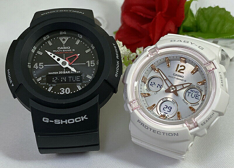 恋人たちのGショックペアウォッチ G-SHOCK BABY-G ア腕時計 カシオ 2本セット gショック 電波ソーラー WG-M520-1AJF BGA-2800-7AJF ラ..