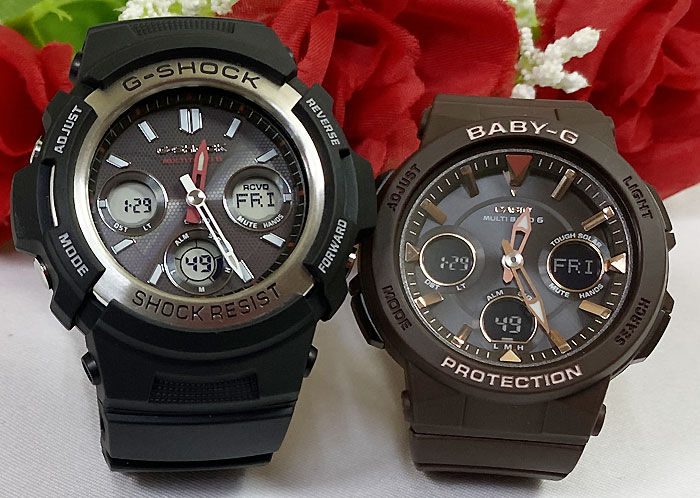 恋人たちのGショックペアウォッチ G-SHOCK BABY-G ペア腕時計 カシオ 2本セット 電波ソーラー gショック AWG-M100-1AJF BGA-2510-5AJF 人気 ラッピング無料 手書きのメッセージカードお付けします あす楽対応 クリスマスプレゼント