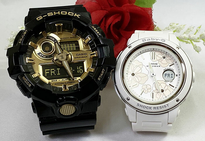 ペアウオッチ gショック恋人たちのGショック ペアウオッチ G-SHOCK BABY-G ペア腕時計 カシオ 2本セット GA-710GB-1AJF BGA-150FL-7AJF 手書きの プレゼント 誕生日 御祝い 銀婚式 結婚記念日 婚約 人気 婚約 夫婦 高級 クリスマス プレゼント おすすめ