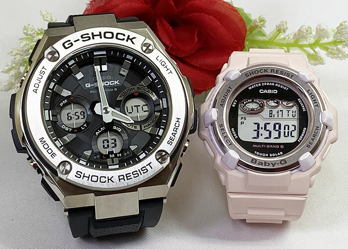 恋人たちのGショックペアウオッチ gショック 人気 婚約 夫婦 高級 クリスマス プレゼント おすすめG-SHOCK BABY-G ペアウォッチ カシオ 2本セット 電波ソーラー GST-W310-1AJF BGR-3000UCB-4JF 誕生日 御祝い還暦 銀婚式 結婚記念日 バレンタイン 婚約