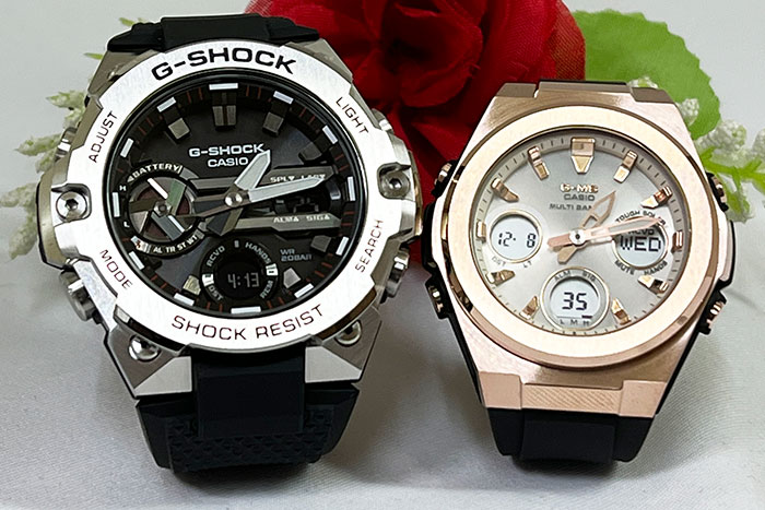 楽天時計のジュエリータイム　ムラタ恋人たちのGショックペアウオッチ G-SHOCK BABY-G ペアウォッチ カシオ 2本セット タフソーラー 電波ソーラー GST-B400-1AJF MSG-W600G-1AJF人気 ラッピング無料 クリスマス プレゼント 誕生日 御祝い還暦 銀婚式 結婚記念日 婚約