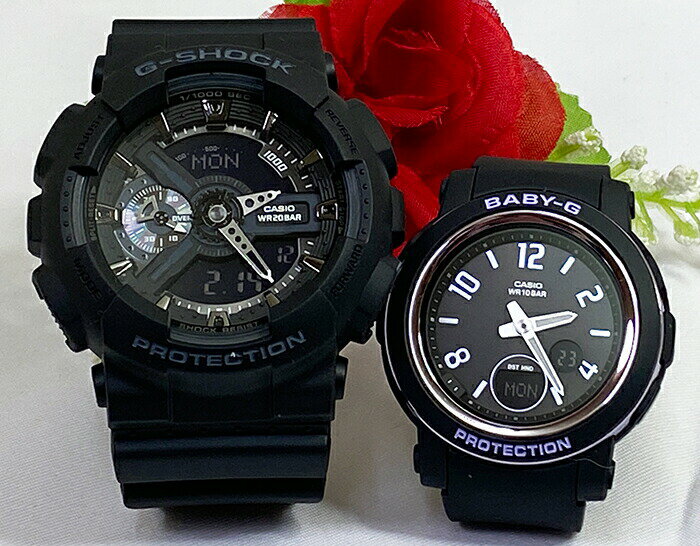 ペアウオッチ gショック恋人たちのGショック ペアウオッチ G-SHOCK BABY-G ペア腕時計 カシオ 2本セット GA-110-1BJF BGA-290DR-1AJF クリスマス 誕生日 御祝い還暦 銀婚式 結婚記念日 婚約 人気 婚約 夫婦 高級 クリスマス プレゼント おすすめ