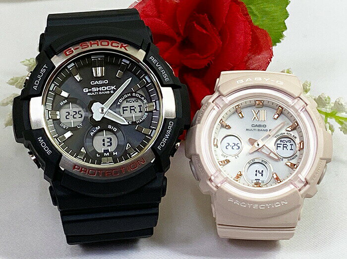 恋人たちのGショック ソーラー電波 ペアウォッチ G-SHOCK BABY-G ペア腕時計 カシオ 2本セット アナデジ GAW-100-1AJF BGA-2800-4A2JF人気 手書きの あす楽対応
