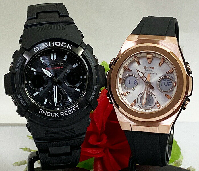 ペアウオッチ gショック恋人たちのGショックペア G-SHOCK BABY-G ペアウォッチ ペア腕時計 カシオ 2本セット gショック ソーラー電波 AWG-M100SBC-1AJF MSG-W600G-1AJF 人気 婚約 夫婦 高級 クリスマス プレゼント おすすめ