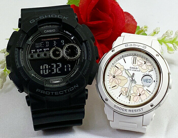 電池式 恋人たちのGショックペアウォッチ G-SHOCK BABY-G カシオ 2本セット GD-100-1BJF BGA-150FL-7AJF お揃い プレゼント ラッピング無料 新品 メッセージカード手書きします あす楽対応