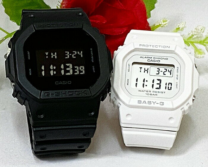 楽天時計のジュエリータイム　ムラタ電池式 恋人たちのGショック ペアウオッチ G-SHOCK BABY-G ペア腕時計 カシオ 2本セット DW-5600UBB-1JF BGD-565U-7JF デジタル ラッピング無料 あす楽対応　クリスマス プレゼント 誕生日 御祝い還暦 銀婚式 結婚記念日 婚約