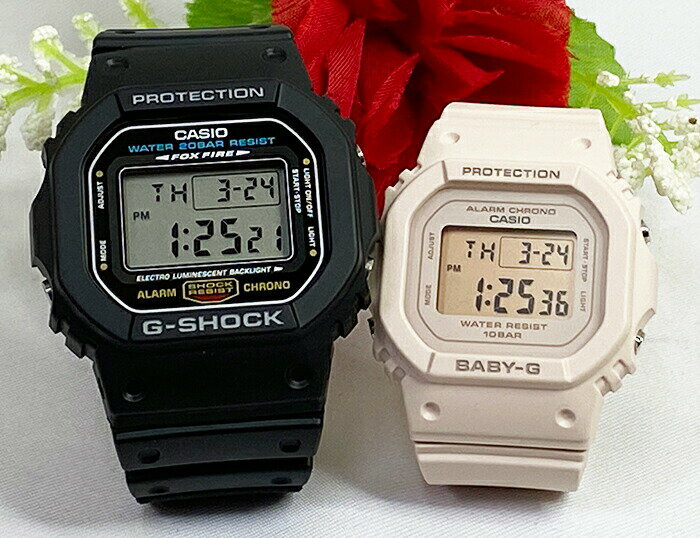 電池式 恋人たちのGショック ペアウオッチ G-SHOCK BABY-G ペア腕時計 カシオ 2本セット DW-5600E-1 BGD-565-4JF デジタル ラッピング無料 あす楽対応 クリスマス プレゼント 誕生日 御祝い還暦 銀婚式 結婚記念日 婚約